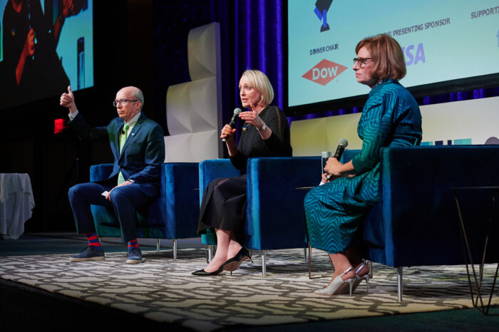From left: Alan Murray, CEO, Fortune Media.; Julie Sweet, CEO, Accenture and Catalyst Board Chair; Lorraine Hariton, Catalyst President & CEO